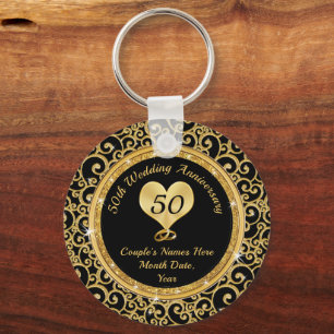 Gepersonaliseerde Cheap 50th Jubileum Favors Sleutelhanger