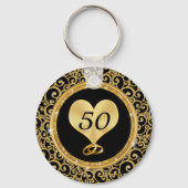 Gepersonaliseerde Cheap 50th Jubileum Favors Sleutelhanger (Achterkant)