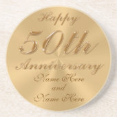 GEPERSONALISEERDE Cheap 50th Wedding Jubileum Gift Zandsteen Onderzetter (Voorkant)