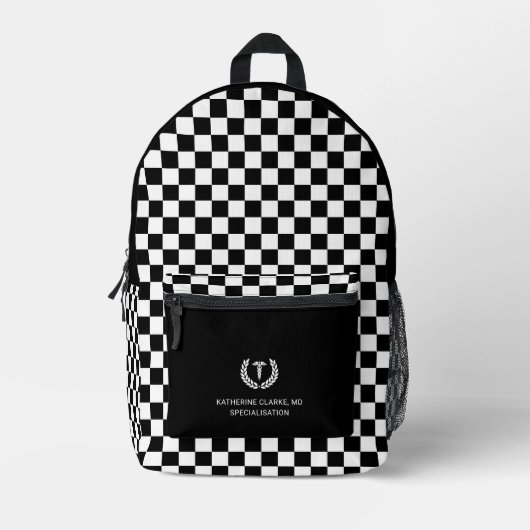 Gepersonaliseerde check patroon Medische arts Verp Bedrukte Rugzak (Voorkant)