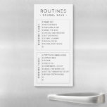 Gepersonaliseerde Checkbox 2 Secties Routine Taken Magnetisch Notitieblok<br><div class="desc">Minimalistische zwarte en witte lijst met routinetaken die vooraf op een magnetisch notebookscherm zijn gedrukt, bevat twee vakken voor de ochtend en 's middags of 's avonds, zodat u snel en eenvoudig kunt zien wat u op verschillende delen van uw dag moet doen. Het eenvoudige en ondergeciteerde ontwerp is geweldig...</div>