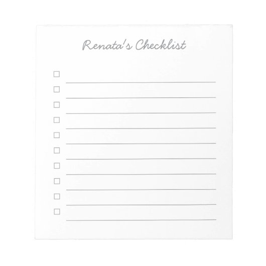 Gepersonaliseerde checklist - Notitieblok van 40 p (Voorkant)