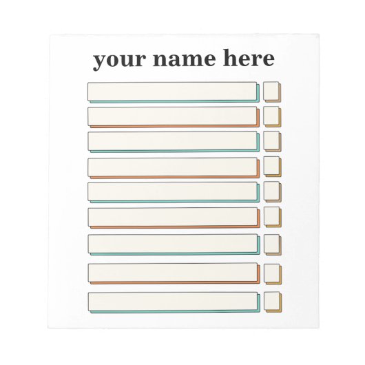 Gepersonaliseerde checklist planner Notitieblok (Voorkant)