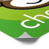 Gepersonaliseerde Cheeky Monkey [limoen+groen] Poster (Hoek)