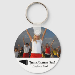 Gepersonaliseerde Cheer Foto Cheerlead Team Spirit Sleutelhanger