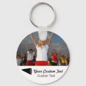 Gepersonaliseerde Cheer Foto Cheerlead Team Spirit Sleutelhanger (Achterkant)