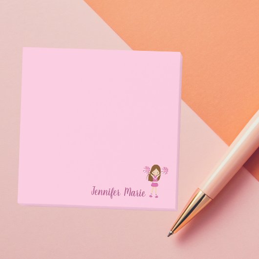 Gepersonaliseerde Cheerleader Custom Pink Post-it® Notes