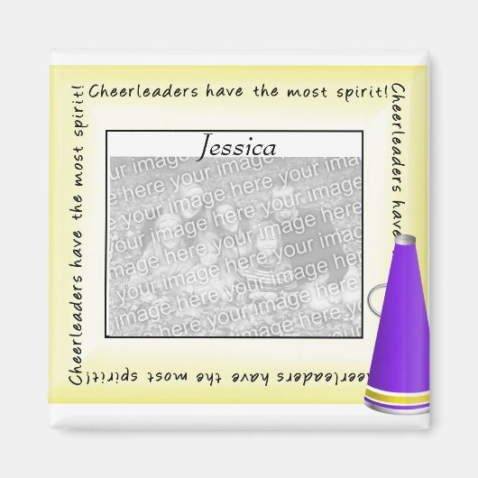 Gepersonaliseerde cheerleader foto magneet (Voorkant)