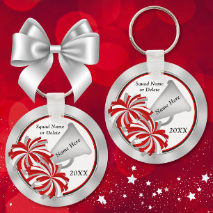 Gepersonaliseerde Cheerleader Gift-ideeën, rood e Sleutelhanger