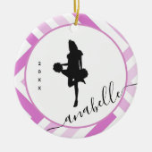 Gepersonaliseerde Cheerleader Girly Name School Ch Keramisch Ornament (Voorkant)