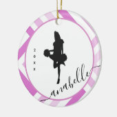 Gepersonaliseerde Cheerleader Girly Name School Ch Keramisch Ornament (Links)