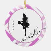 Gepersonaliseerde Cheerleader Girly Name School Ch Keramisch Ornament (Achterkant)