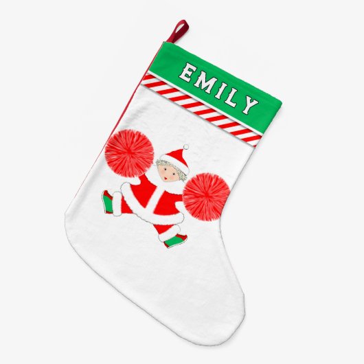 Gepersonaliseerde cheerleader grote kerstsok (Voorkant (Hangend))