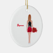 Gepersonaliseerde Cheerleader Ornament-Red Hair Keramisch Ornament (Rechts)