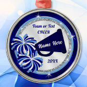 Gepersonaliseerde Cheerleader Ornaments, Blues, Wh Metalen Ornament