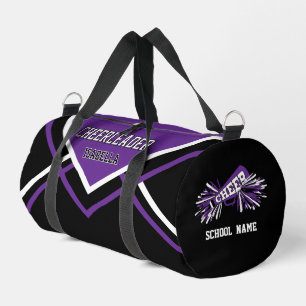 Gepersonaliseerde Cheerleader Paars, Zwart, Wit Plunjezak