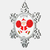 Gepersonaliseerde cheerleader tin sneeuwvlok ornament (Rechts)