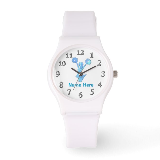 Gepersonaliseerde CHEERLEADERS Horloge met Haar NA (Voorkant)