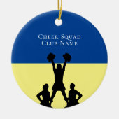 Gepersonaliseerde cheerleading elke kleur Kerstmis Keramisch Ornament (Voorkant)