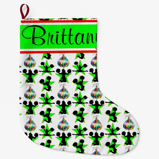 GEPERSONALISEERDE CHEERLEADING KERSTKOUS GROTE KERSTSOK (Voorkant)