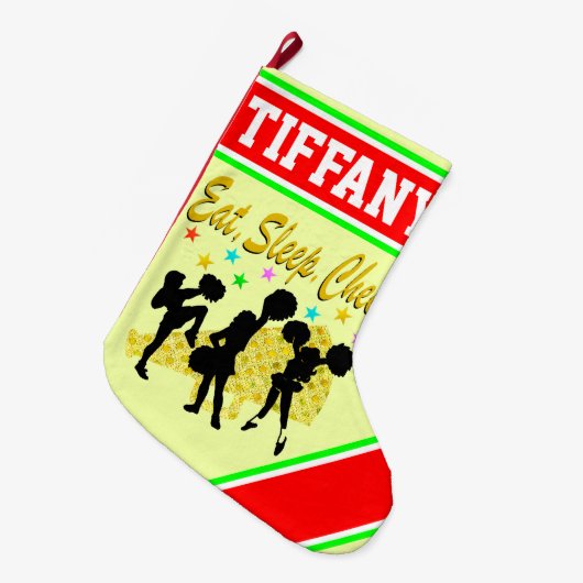 GEPERSONALISEERDE CHEERLEADING KERSTKOUS GROTE KERSTSOK (Voorkant (Hangend))