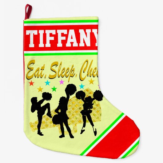 GEPERSONALISEERDE CHEERLEADING KERSTKOUS GROTE KERSTSOK (Voorkant)