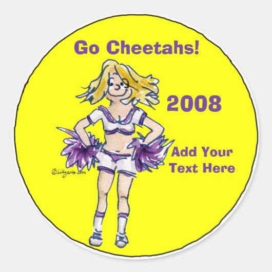 Gepersonaliseerde cheerleading Sticker 4 (Voorkant)
