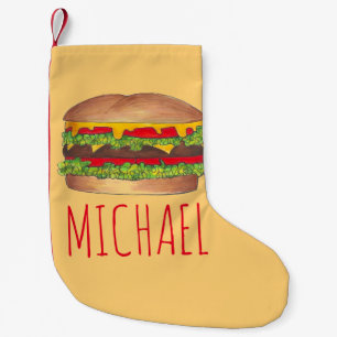 Gepersonaliseerde Cheese Burger Hamburger Cheesebu Kleine Kerstsok