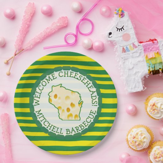 Gepersonaliseerde Cheese Head Paper Borden Papieren Bordje (Feest)