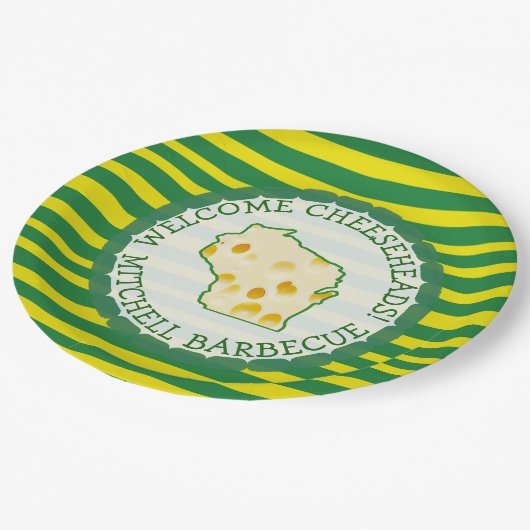 Gepersonaliseerde Cheese Head Paper Borden Papieren Bordje (Gekanteld)