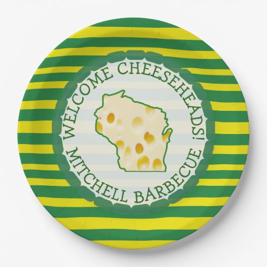 Gepersonaliseerde Cheese Head Paper Borden Papieren Bordje (Voorkant)