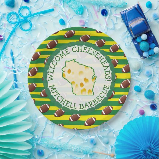 Gepersonaliseerde Cheese Head Paper Borden Papieren Bordje (Feest)