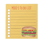 Gepersonaliseerde Cheeseburger Burger om lijst te  Notitieblok (Voorkant)