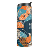 Gepersonaliseerde cheeta en Abstracte print Thermosbeker (Gedraaid links)