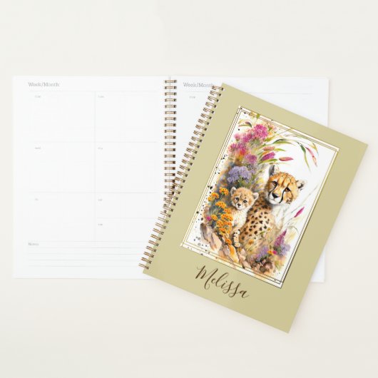 Gepersonaliseerde Cheetah Baby en mam Planner (Display)