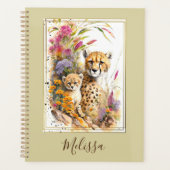 Gepersonaliseerde Cheetah Baby en mam Planner (Voorkant)