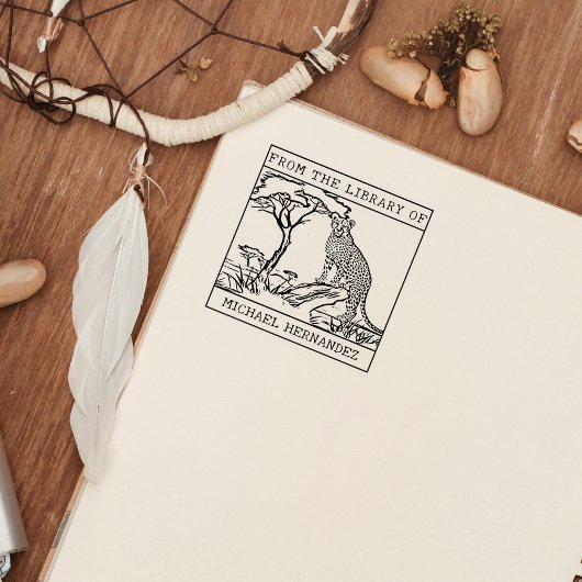 Gepersonaliseerde Cheetah Bookplate Rubberstempel
