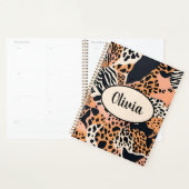 Gepersonaliseerde Cheetah en Zebra Print Planner (Display)