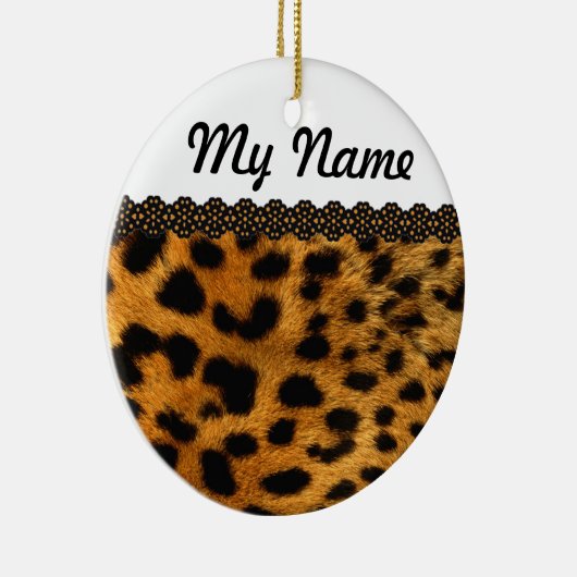 Gepersonaliseerde Cheetah Keramisch Ornament (Rechts)