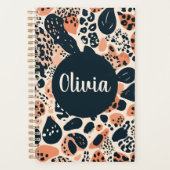 Gepersonaliseerde Cheetah Leopard Animal Print Planner (Voorkant)
