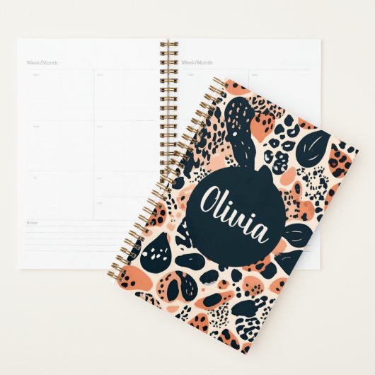 Gepersonaliseerde Cheetah Leopard Animal Print Planner (Display)