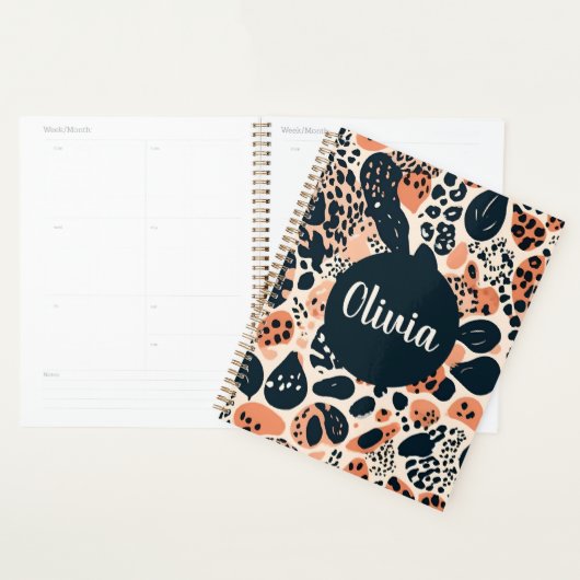 Gepersonaliseerde Cheetah Leopard Animal Print Planner (Display)