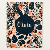 Gepersonaliseerde Cheetah Leopard Animal Print Planner (Voorkant)