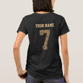 Gepersonaliseerde Cheetah Pattern Number 7 T-Shirt (Achterkant)