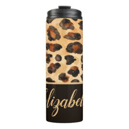 Gepersonaliseerde Cheetah Spots Thermal Tumbler Thermosbeker
