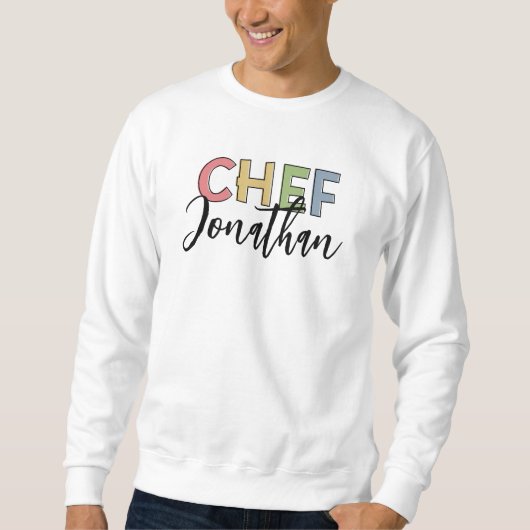 Gepersonaliseerde Chef Colorful Cook Gift Trui (Voorkant)