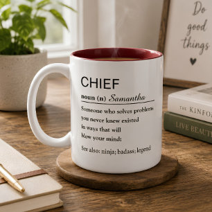 Gepersonaliseerde Chef Definitie Tweekleurige Koffiemok