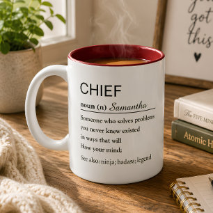 Gepersonaliseerde Chef Definitie Tweekleurige Koffiemok