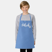 Gepersonaliseerde chef elke naam kind bakker blauw schort (Gedragen)