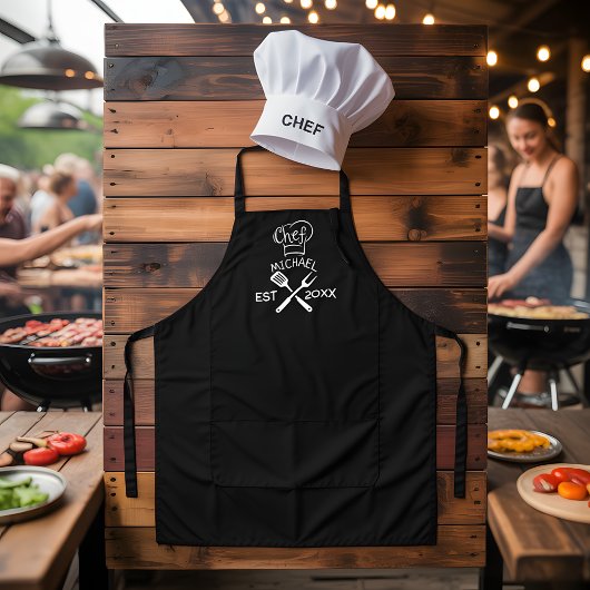 Gepersonaliseerde Chef Naam & Jaar Custom Schort